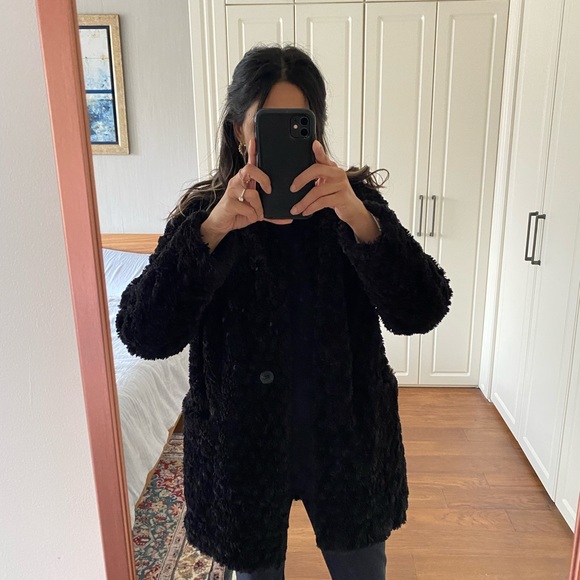 Aritzia teddy coat black xs - Picture 1 of 4